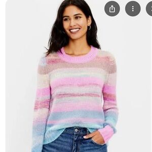 LOFT Rainbow Spacedye Sweater